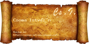 Csoma István névjegykártya